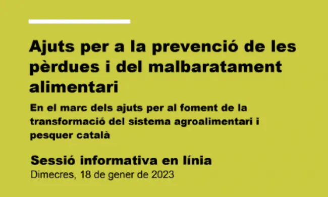 Fragment del cartell oficial de la jornada virtual. Font: Departament d'Acció Climàtica, Alimentació i Agenda Rural