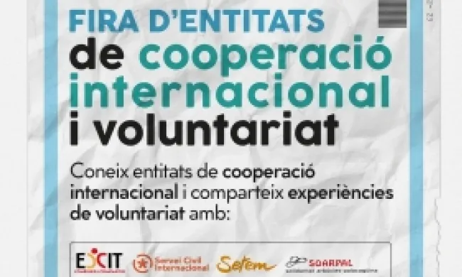 Fragment del cartell oficial de la quarta Fira d'Entitats de Cooperació Internacional i Voluntariat. Font: SCI