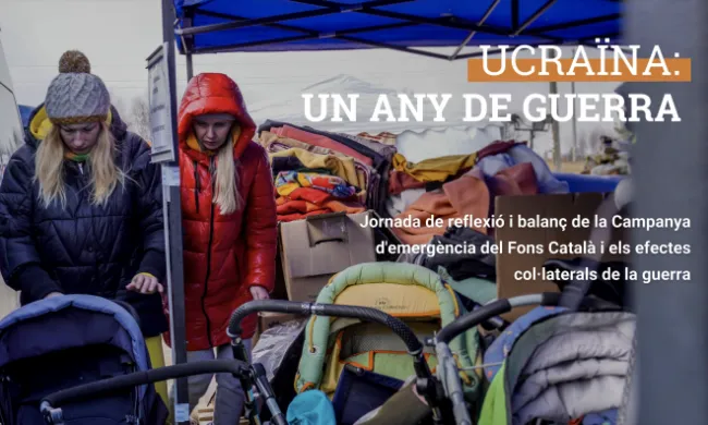 Cartell oficial de la jornada 'Ucraïna: un any de guerra'. Font: Fons Català de Cooperació al Desenvolupament