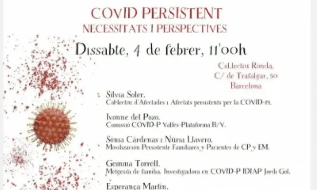 Cartell de la convocatòria de xerrades sobre el covid persistent. Font: Marea Blanca