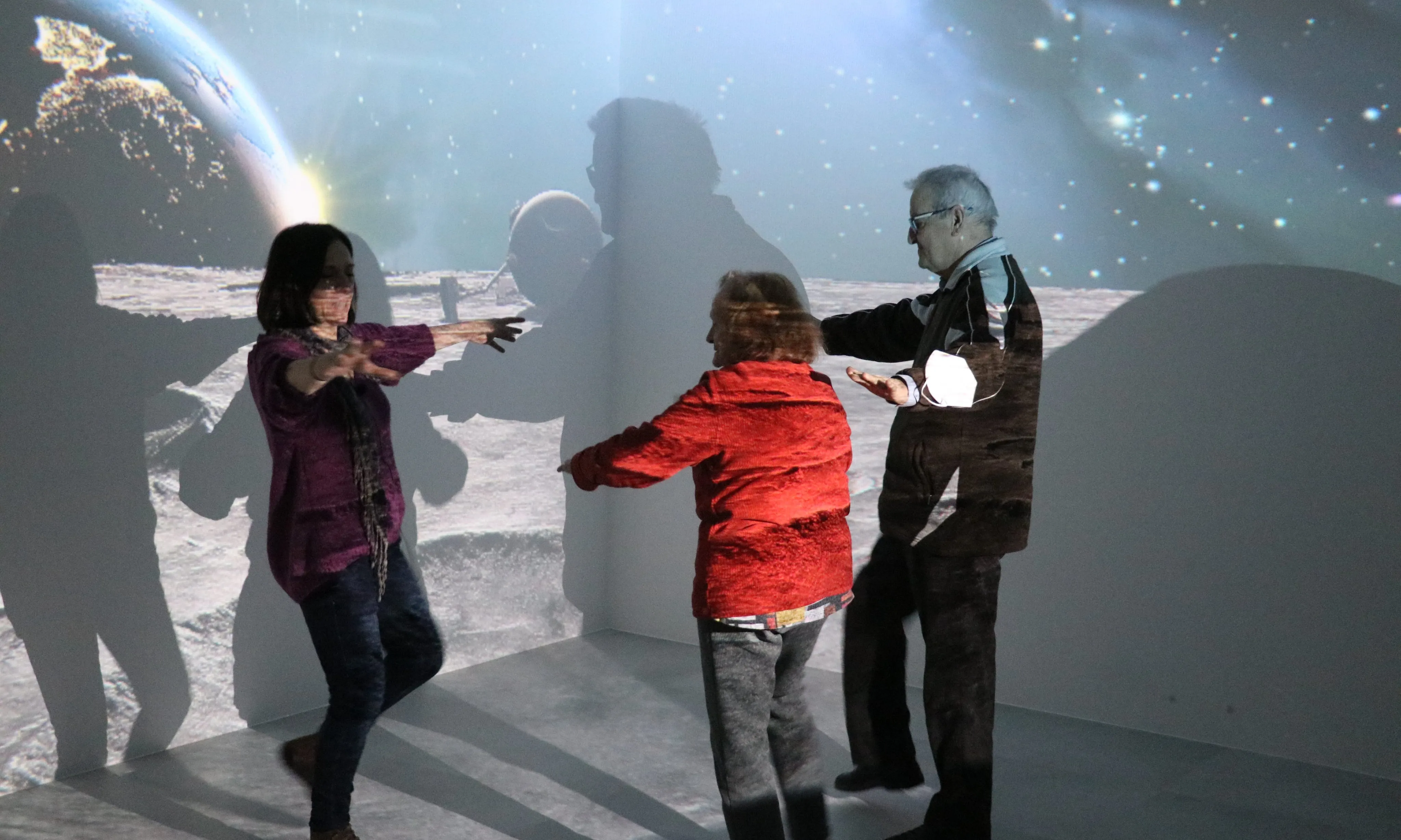 La sala de tecnologia immersiva de la Cooperativa Suara en funcionament.