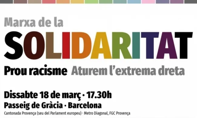 Fragment del cartell oficial de la 'Marxa de la solidaritat: prou racisme'. Font: Unitat Contra el Feixisme i el Racisme