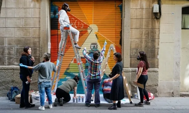 Inauguració exposició persianes amb Persianes amb Ànima 