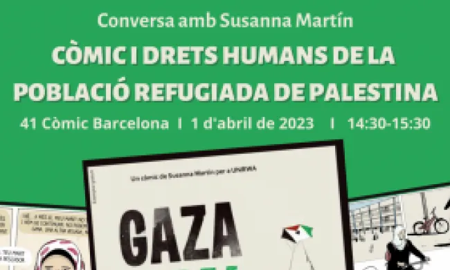 Fragment del cartell oficial de 'Gaza Amal. Còmic i drets humans de la població refugiada de Palestina'. Font: UNRWA Catalunya