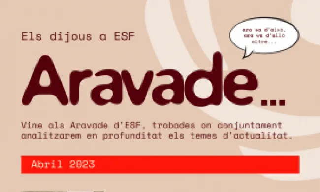 Fragment del cartell oficial de les xerrades 'Aravade...'. Font: Enginyeria Sense Fronteres