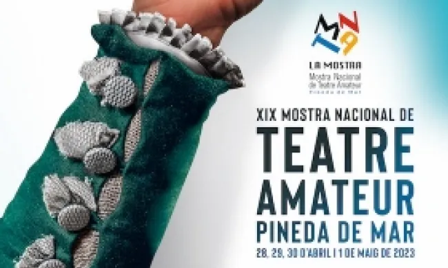 Fragment del cartell oficial de la Dinovena Mostra Nacional de Teatre Amateur. Font: Federació de Grups Amateurs de Teatre de Catalunya