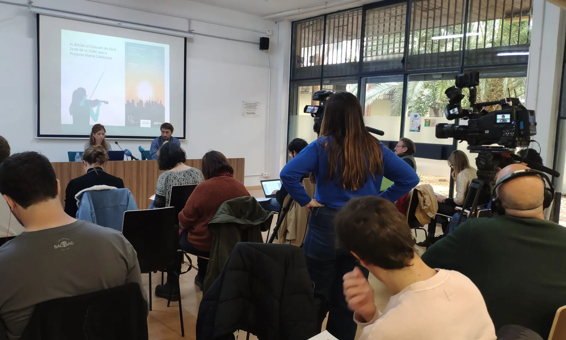 Un moment de la roda de premsa per presentar les dades del 2022 de Projecte Home.