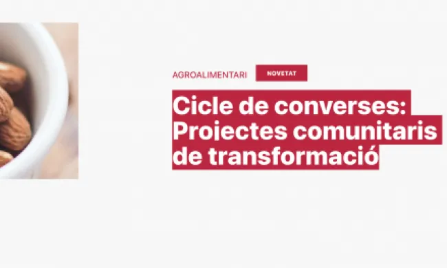 Fragment del cartell oficial del cicle de converses ' Projectes comunitaris de transformació'. Font: Ateneu Cooperatiu Catalunya Central