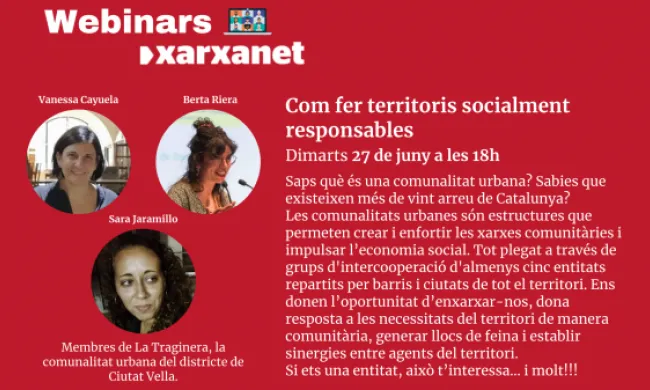 Webinar ‘Com fer territoris socialment responsables’. Font: Xarxanet