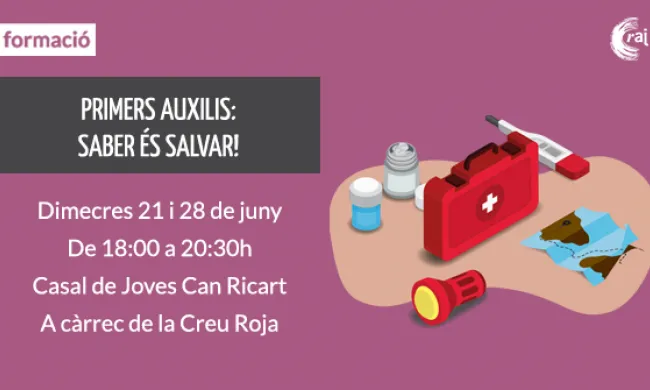 Cartell de "Primers auxilis: saber és salvar!"