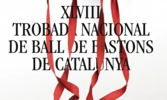 Fragment del cartell oficial de la 48a Trobada Nacional de Ball de Bastons de Catalunya. Font: Coordinadora de Ball de Bastons de Catalunya