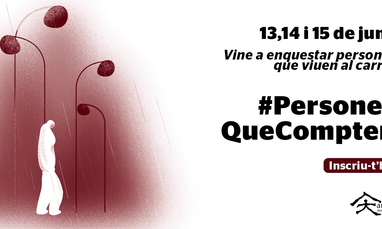 El cartell de crida de voluntariat per a l'enquesta que es mobilitza amb el lema #Personesquecompten.