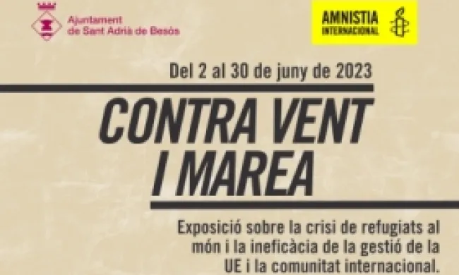 Fragment del cartell oficial de l'exposició 'Contra vent i marea'. Font: Fons Català de Cooperació al Desenvolupament