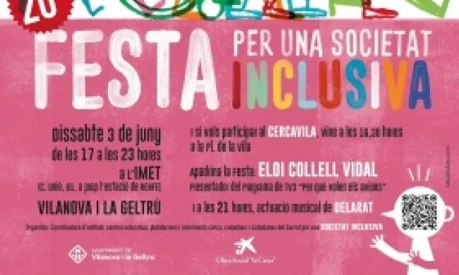 Fragment del cartell oficial de la Festa per una Societat Inclusiva al Garraf: Font: Drets Civils Sitges