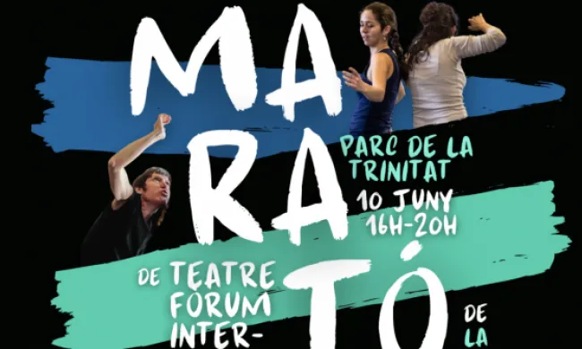 Fragment del cartell oficial de l'edició 2023 de la Marató de Teatre Fòrum Intercultural. Font: La Xixa