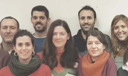 Anna Parisi amb alguns dels membres de l'equip tècnic de Xarxanet.