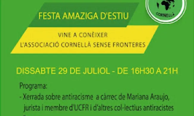 Fragment del cartell oficial de la Festa Amaziga d'estiu. Font: Associació Cornellà Sense Fronteres