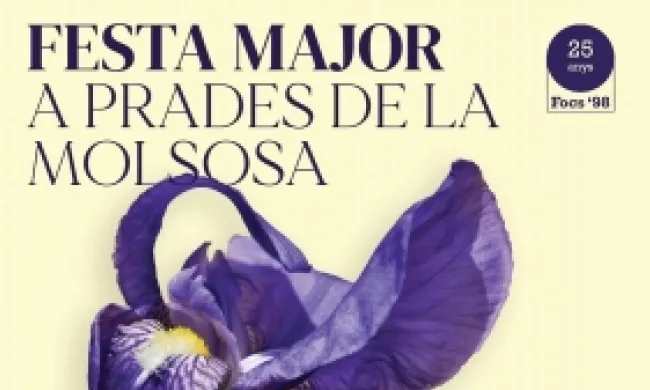 Cartell oficial de la festa major de Prades de Molsosa, on s'emmarca la xerrada. Font: Associació Cultural de Prades de la Molsosa