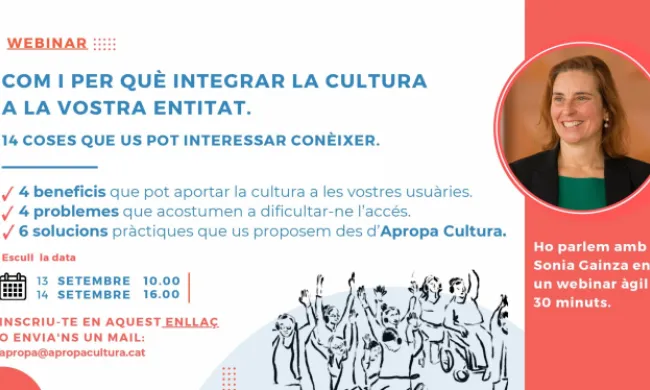  El seminari és organitzat per la xarxa de professionals Apropa Cultura. Font: Apropa Cultura. 