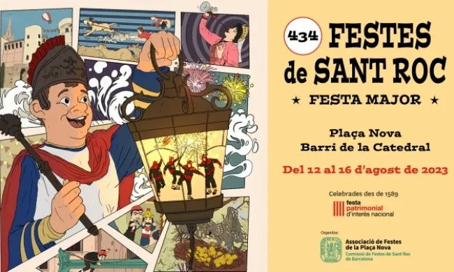 Cartell oficial de les Festes Sant Roc de la Plaça Nova 2023. Font: Associació Festes de la Plaça Nova