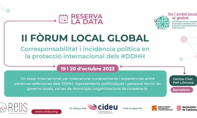 Cartell oficial de la II edició del Fòrum Local Global. Font: Reds