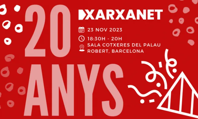 Cartell de la Festa de Xarxanet, l'acte de celebració del 20è aniversari del portal. 