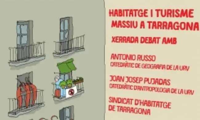 Cartell de la xerrada-debat: 'Habitatge i turisme massiu a Tarragona. Font: Stop Creuers Tarragona