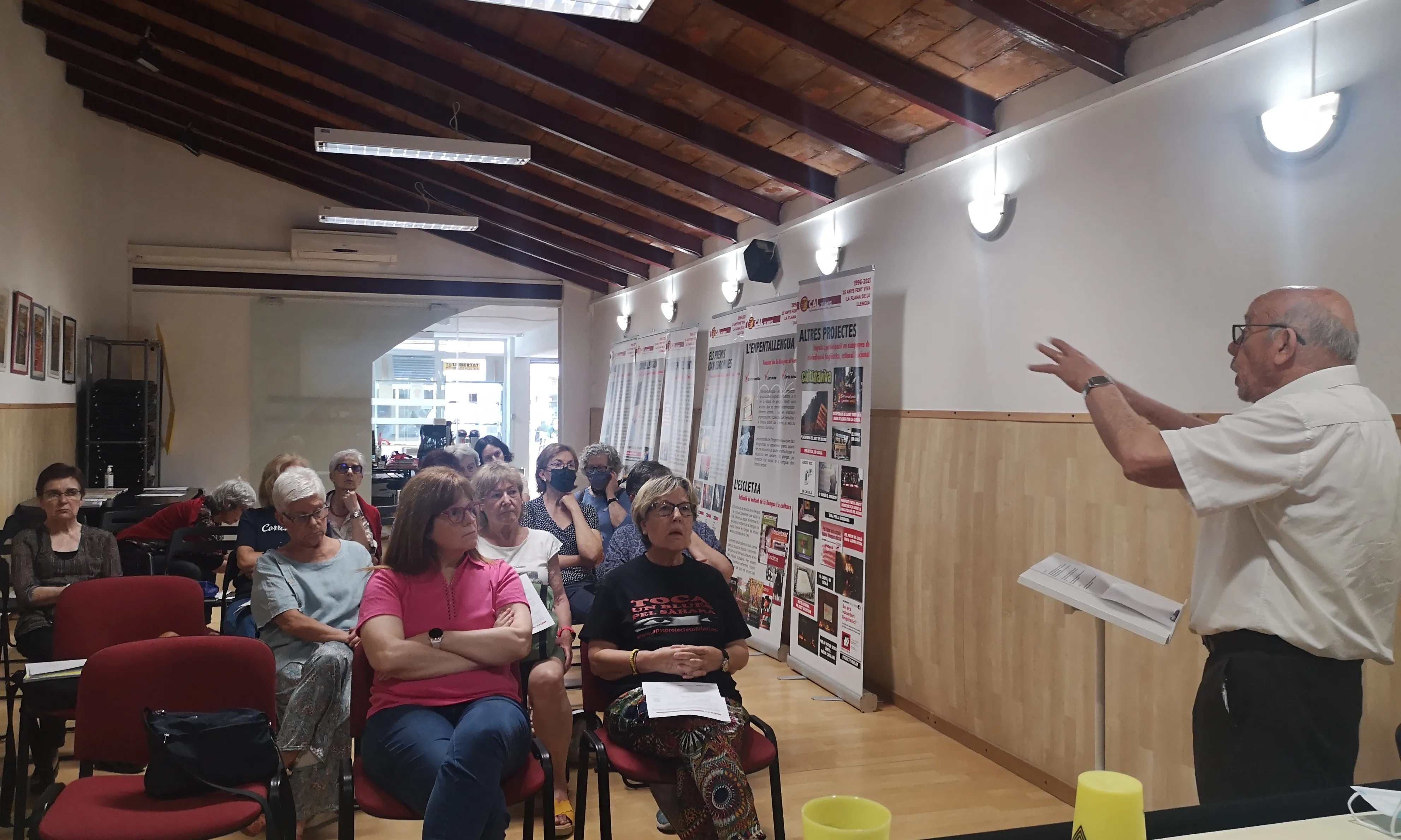 Jaume Marfany, president de la la Coordinadora d'Associacions per la Llengua Catalana, en un acte de l'entitat.