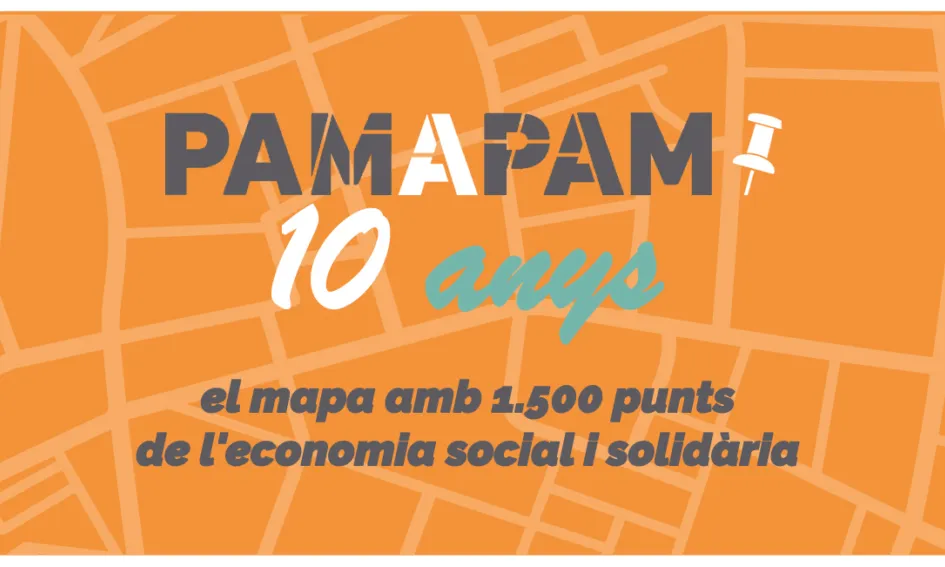El projecte 'Pam a Pam' ha aconseguit consolidar-se al llarg d'aquests deu anys com un mapa de referència de l'economia social i solidària a Catalunya. Font: Canva.