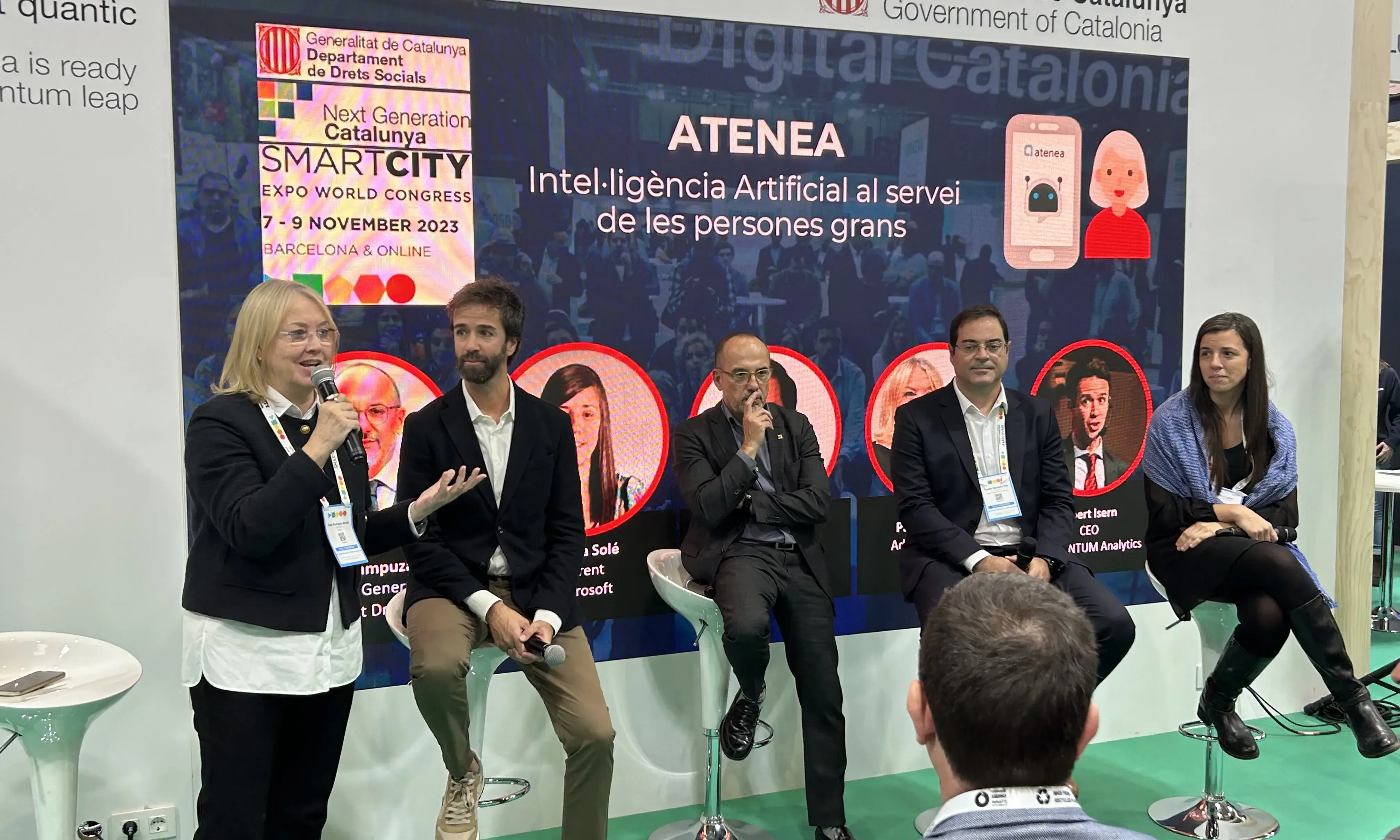 Presentació d'ATENEA a l'estand de la Generalitat de Catalunya en el marc del Congrés Smart City Expo. Font: Grup ABD.