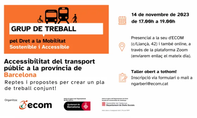 Flyer amb les dades del Grup de Treball 