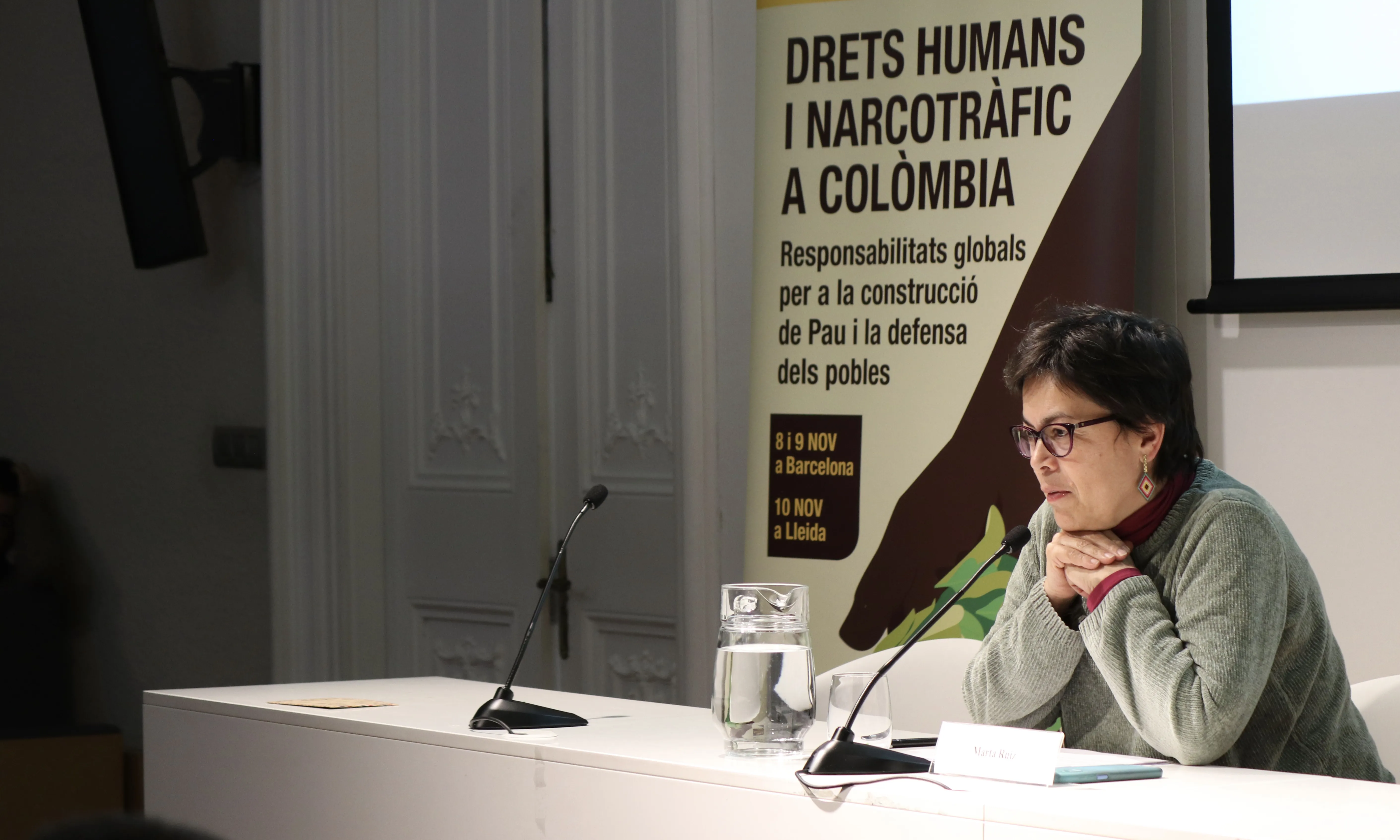 La Marta Ruiz ha participat a les XXI Jornades sobre Colòmbia organitzades per la Taula Catalana per la Pau i els Drets Humans.