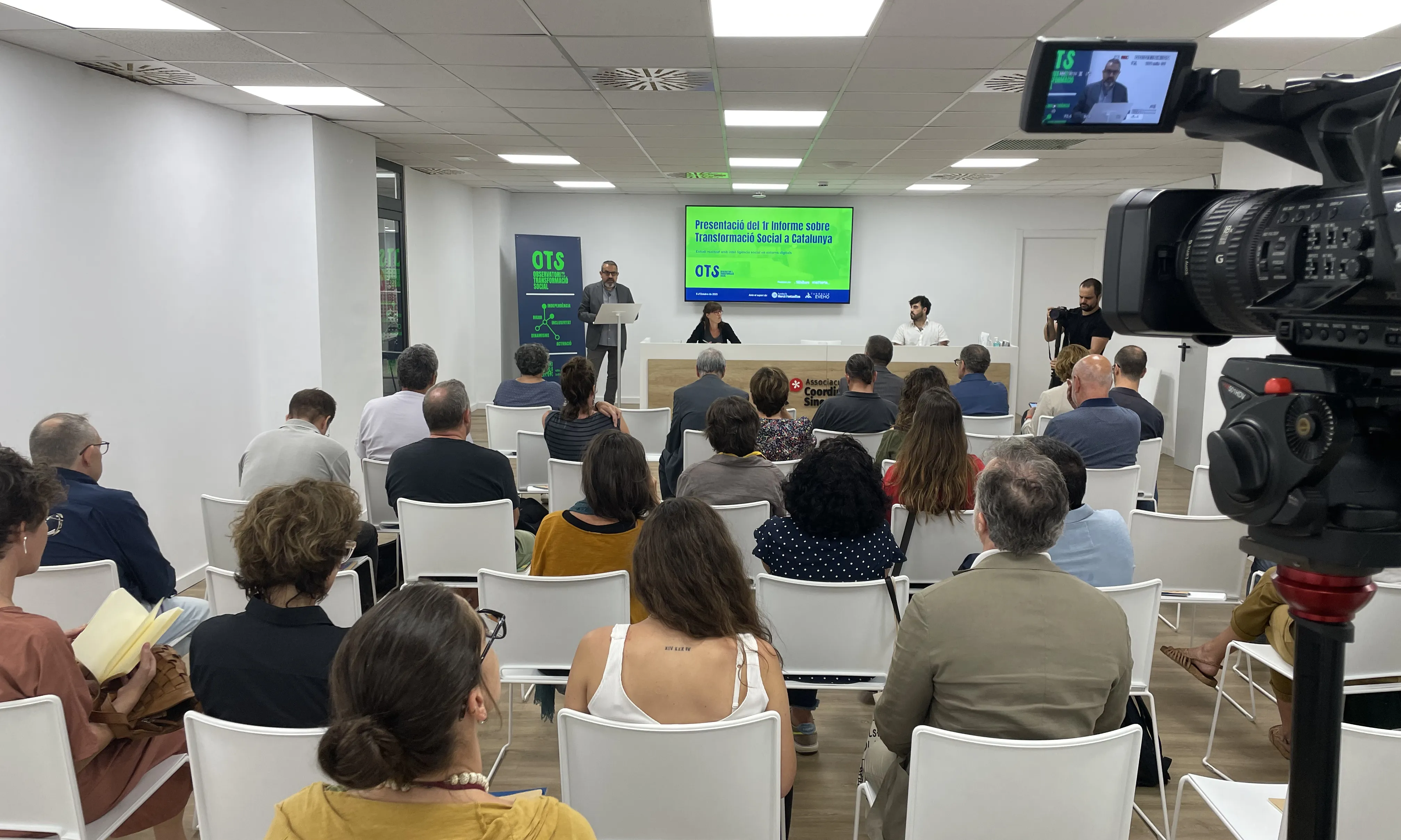 Un moment de la presentació d'un dels informes sobre transformació social a Catalunya.