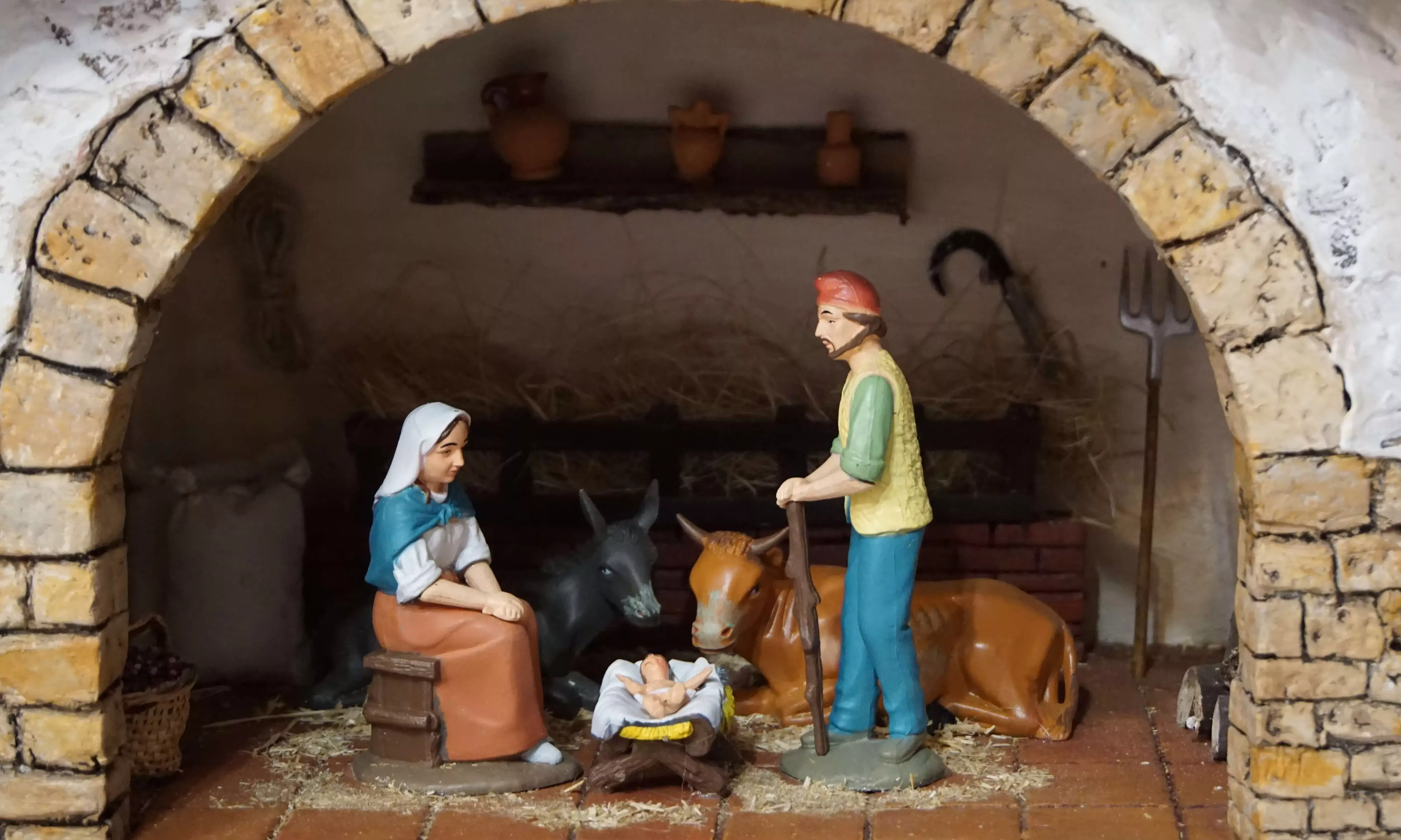 Detall del pessebre guanyador del primer 'Concurs de Pessebres' organitzat pels Pessebristes de Moià.
