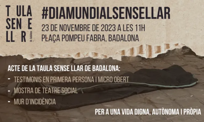 Cartell de l'acte pel Dia Mundial de les Persones Sense Llar. Font: Taula Sense Llar Badalona