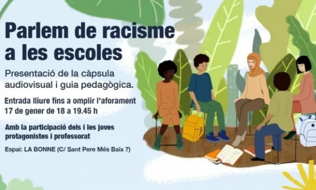 Cartell de presentació de la càpsula 'Parlem de racisme a les escoles'. Font: Ajuntament de Barcelona