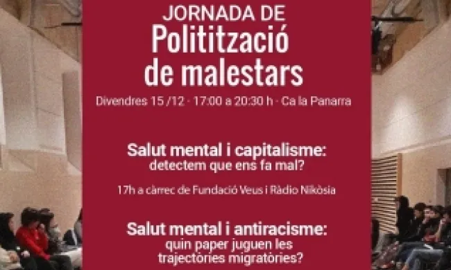 Fragment del cartell oficial de la jornada de politització de malestars. Font: Consell de la Joventut de Barcelona