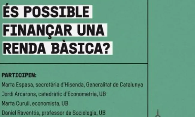 La jornada 'És possible finançar una renda bàsica?' es farà el 17 de gener a les 16 h a Barcelona. Font: Col·legi d'Economistes de Catalunya