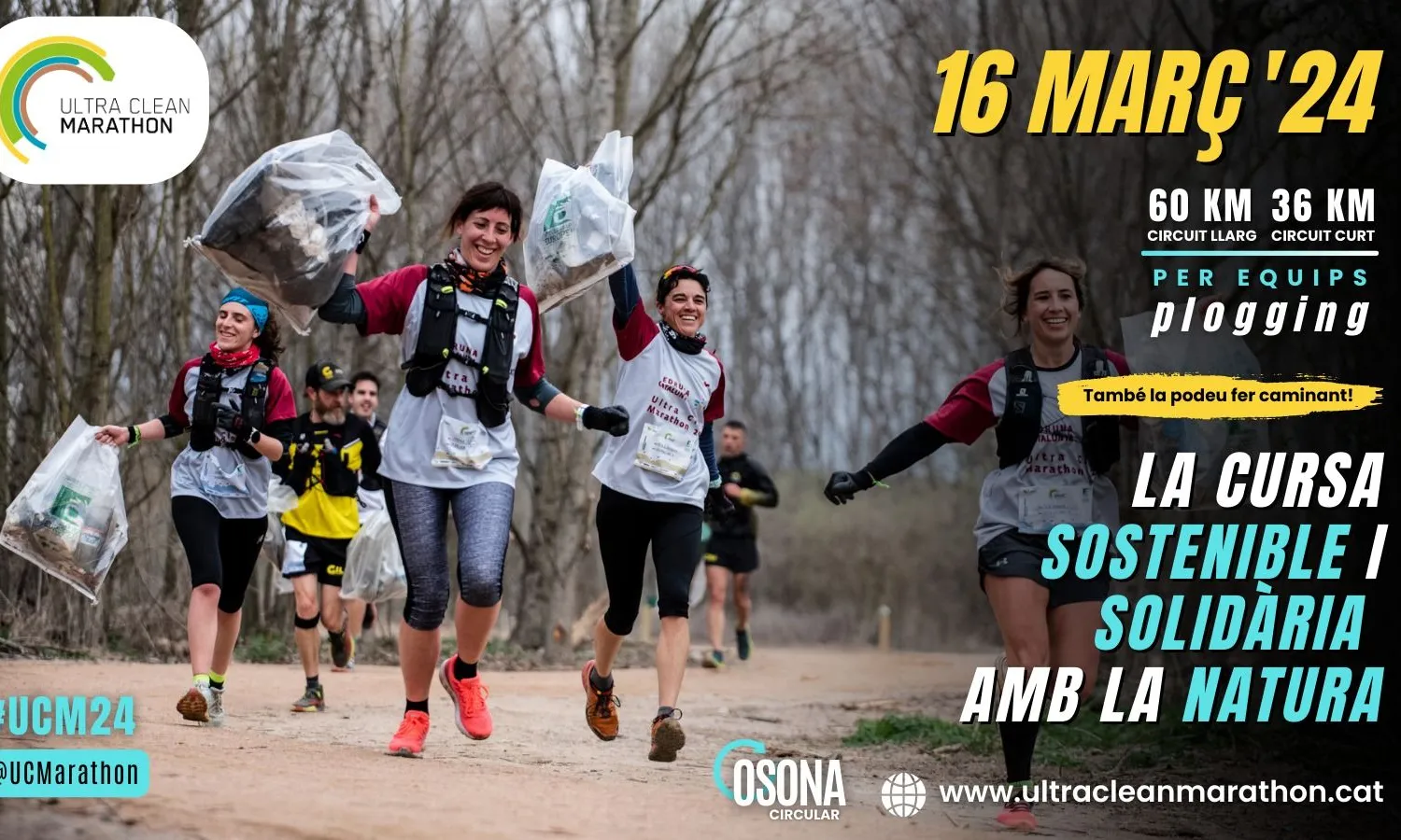 Cartell de la Ultra Clean Marathon 2024 que se celebrara el 16 de març a Osona