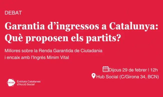 Acte debat sobre la garantia d'ingressos a Catalunya. Font: Entitats Catalanes d'Acció Social.