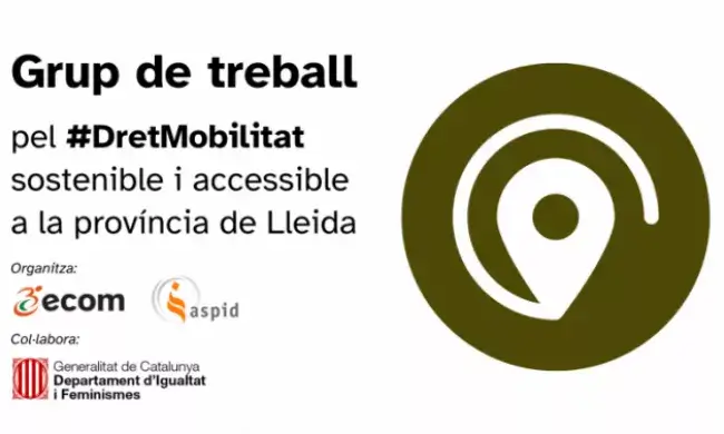 Grup de treball  pel Dret a la Mobilitat Sostenible i Accessible 2024. logo ecom logo aspid logo generalitat