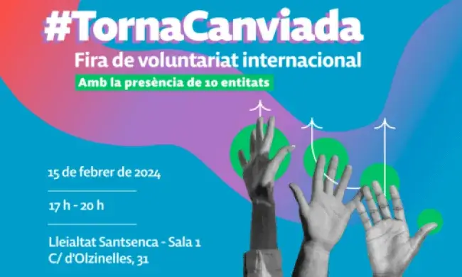 Cartell de la Fira de Voluntariat Internacional. Font: lafede.cat