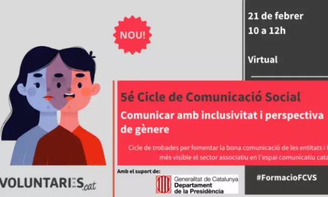 Cartell del curs 'Comunicació inclusiva i amb perspectiva de gènere'.