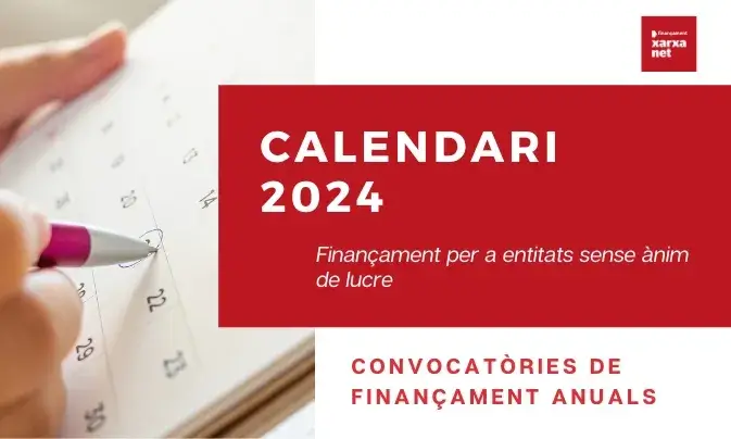 Portada del Calendari de Finançament 2024