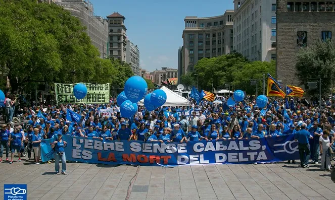 Manifestació organitzada per la Plataforma en Defensa de l'Ebre