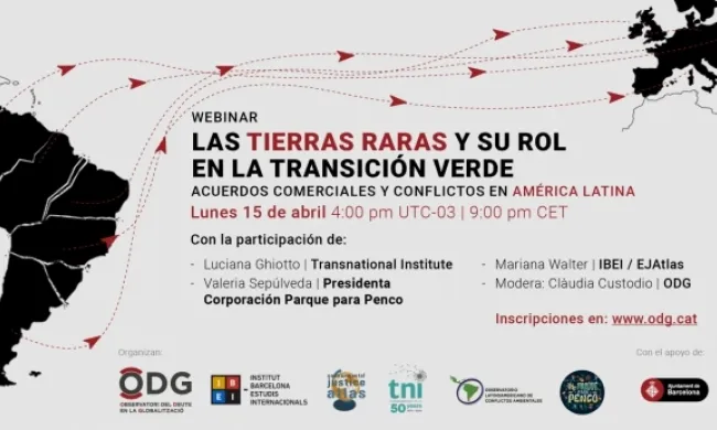 Cartell del webinar organitzat per l'Observatori del Deute en la Globalització (ODG).