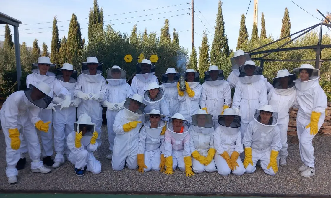 Un grup d'alumnes participen al projecte Redicat, impulsat per Amics de les Abelles.