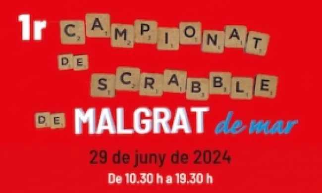 Fragment del cartell del 1r Campionat de Scrabble en Català de Malgrat de Mar