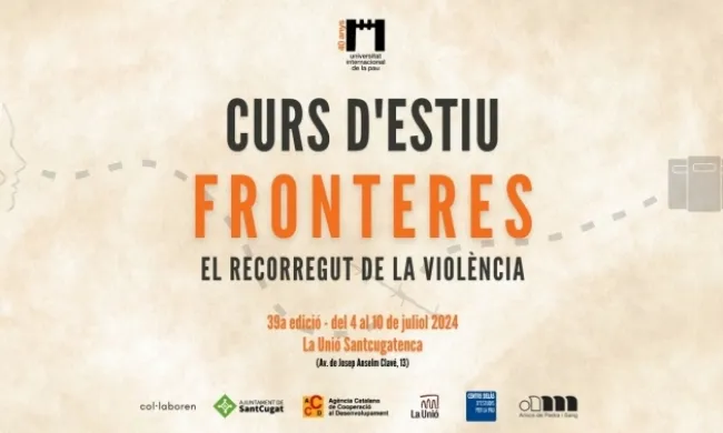 Cartell del curs d'estiu 'Fronteres: el recorregut de la violència'.