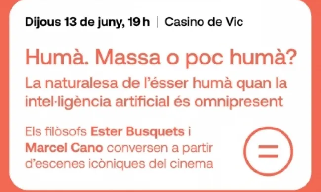 Cartell de la conversa organitzada pel Casino de Vic.